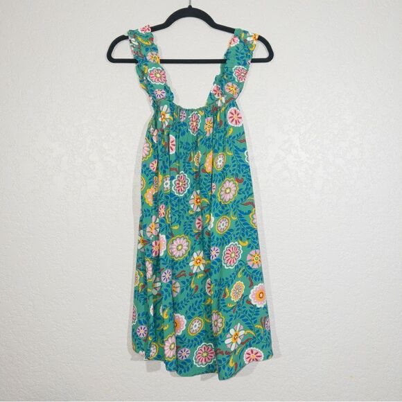 NWT Emily Wonder x Andree By Unit‎ Green Floral Shift Dress Size Small - Picture 1 of 6